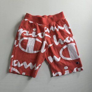 Champion Life Men's Reverse Weave Cut Off Shorts All Over Print‎ Pink Size Small